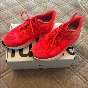 lululemon athletica Coral Red/White Athletic Running Shoes Womens Size 7.5